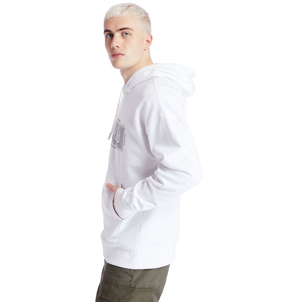 Moletom Masculino - Timberland Logo Hoodie - BDHLQ1307 - Branco